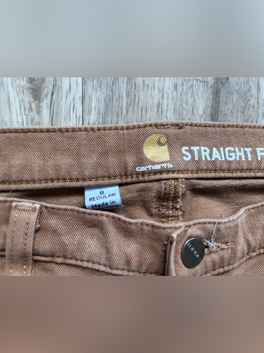 Carhartt Brown Canvas Cargo carpenter Work Pants double knee straight fit - Picture 6 of 9